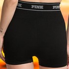 Victoria s Secret Pink Seamless Logo 3  Bike Shorts With Black Tape Logo
