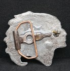 Wb11112 Vintage 1970s Cut-out    indian Chief W  Headdress    Belt Buckle