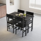 5pcs Dining Set Mdf Board Dining Chairs Metal Frame   2 Tiers Dining Table Black