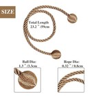 Curtain Tiebacks Outdoor Elegant Decorative Tie Backs Modern Rope 2 Khaki