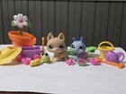 Littlest Pet Shop Garden Get Together Hasbro Lps Shepard Dog  1447 Snail  1446