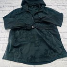 Adidas Womens Black Floral Print 1 4 Zip Pullover Hooded Jacket Size Large