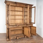 19th Century French Bleached Oak Display Cabinet Bookcase