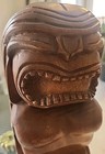 Vintage Mcm Philippines Hand Carved 12  Monkey Pod Wood Tiki Sculpture Figurine