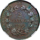 1863-e Venezuela Republic Copper Essai 2 Centavos  pattern  Ngc Specimen 61 Bwn
