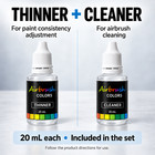 Airbrush Paint Set 6 Colors Thinner Cleaner 8x20ml Model Art Craft Supplies