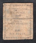 April 10  1777 6d Six Pence Pennsylvania Colonial Currency Note