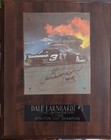 Dale Earnhardt Sr  Autographed Wooden Plaque Wreck And Certificate