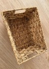 Vtg Hand Woven Water Hyacinth Storage Basket Natural Wicker Bin Organizer Rustic