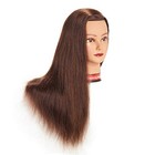 24 -26  100  Human Hair Mannequin Head Training Head Cosmetology Dark Brown