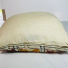 Vintage Crewel Embroidered Floral Pillow 13x13 Folk Art Boho Fall Colors