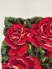 Vtg  Hankie Handkerchief  Scalloped With Bright Red Roses  12  Near Flawless