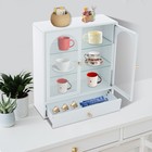 Display Cabinet 18 7  Tall Storage Cabinet With Drawer  White Curio With Glass
