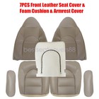 7pcs For 1999 2000 Ford F250 Lariat Front Leather Seat Cover Tan   Foam Cushion