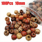 100pcs Natural Wooden Round Beads 10mm Large Hole Bead For Diy Craft Jewellery