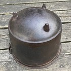 Vintage Lodge No 8 Cast Iron 1 5 Gallon Bean Pot Stew Kettle Footed Bail Handle
