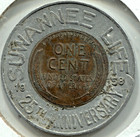 1957 D Good Luck Encased Wheat Cent - Suwannee Life 25th Anniversary - Ec 6613