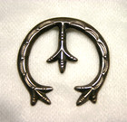 Vintage 1970 s Native American Sand Cast Naja Silver Pendant