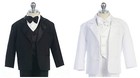 Boys Tuxedo Black White Formal Party Wedding Toddler Kids Size 2t-4t Boys 5-20 S