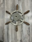 Vintage Boat Steering Wheel Cast Iron And Wooden Handles    
