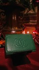 Ega Chanel Cc Logo Grained Calf Skin 6 Ring Key Case Green 3cd1692