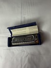 Vintage Hohner Blues Harp Ms Harmonica Key Of C W  Original Blue Case - Germany