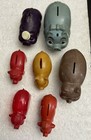 7 Vintage 1950   s-1960   s Hard Plastic Pig Piggy Advertising Coin Banks