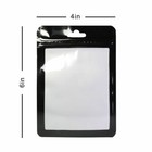 4x6in Black Front White Back Mylar Flat Zipper Bag W window   Desiccant W02