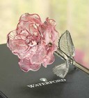 Waterford Crystal Rose-fleurology Flower Pink Red Lavender Clear New In Box