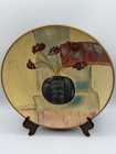 Vintage Set Of 3 Oriental Accent Decorative Ceramic Plates With Floral Motif