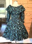 Vintage 1960s Rockabilly Full Skirt Sweep Swing Peasant Top Square Dance