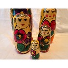 Vintage Hand Painted Russian Nesting Dolls Matryoshka Set Of 5 Floral Wood 7 