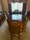 Vintage Dining Room Set Table 6 Chairs Cherry Finish