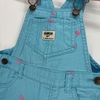 Vtg Oshkosh Bgosh Shortall Girl 18 Mos Sea Isle Blu Pineapple Embroidery Vestbak