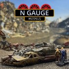 Painted- 1 148 N Scale Gauge Scrap Yard Junk Pile  landfill Waste Garbage 1 160