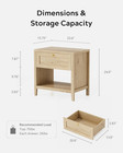 Night Stand  Wood Large Bedside End Table With Storage Drawer  Modern Nightstand