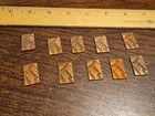 Lot Of 10 Studded Rectangle France Vintage 60s Brass Stampings Findings Jewelry 