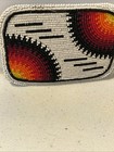 Vintage Native American Style Hand Seed Beaded Sun  Design Belt Buckle