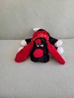Valentines Day Puppy Plush Black White Red W red Hearts Bow 13  Dan Dee
