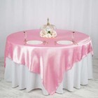 Pink Satin 90x90  Square Table Overlay Wedding Reception Party Supplies Sale