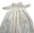 Antique Christening Gown White Cotton Mixed Lace Dress For Infant Baby Gorgeous
