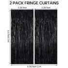 2 Pack Fringe Curtains Backdrops  Foil Fringe Curtains  Door Glitter Black