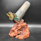 Steve Failows Handmade Kaleidoscope Burl Wood Base And Dual Stained Glass Wheels