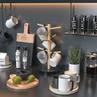 Wisuce Bamboo Mug Holder Tree  Thicker Base Coffee Cup Black 