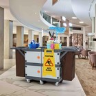Commercial Janitorial Cart W  Cabinet Hotel Housekeep Room Service Push Utility