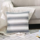 Set Of 2  Stripe Pillow Case Soft Linen Square Decorative Throw Cushion Cover   