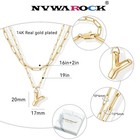 Bubble Letter Necklace For Women Balloon Initial Layered Necklaces 14k Gold - 20