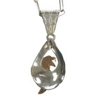 Native American Silver Two Tone Eagle Necklace