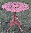 Vintage Victorian Grape Vine Cast Iron Patio Bistro Table Griffin Legs Garden