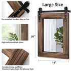 Aazzkang Rustic Wood Mirror Rectangle Decorative Wall Mirror Large 26 x18  Wi   